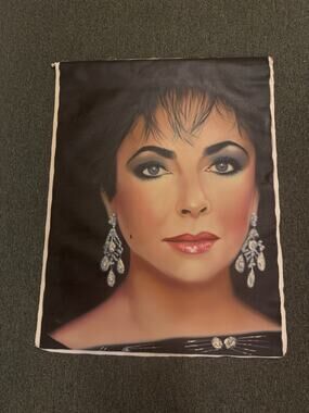 Elizabeth Taylor Oil Portrait Painting On Canvas Signed -TROUT- "89" 40x30"